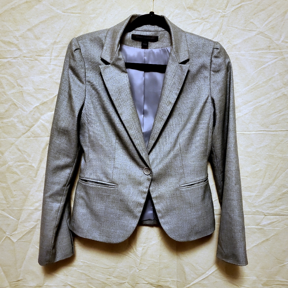 Express metallic shimmery grey blazer jacket